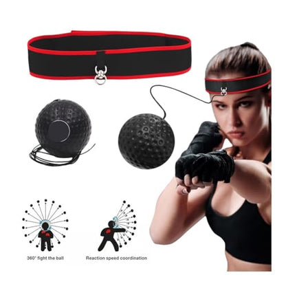 pureza 2pcs Boxing Reflex Training Ball Set - Adjustable Headband for Adults - Improve Speed, Agility, and Hand-Eye Coordination