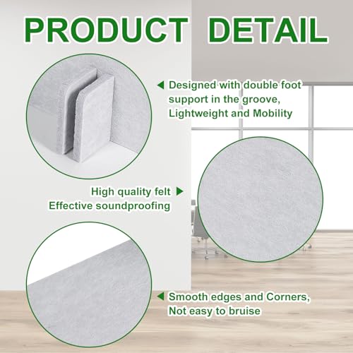DoubleFill 2 Pack Acoustic Desk Divider Partition 23.6 x 47.2 Stand up Freestanding Privacy Panel Noise Visual Distractions Reducing Table Divider for Student Reception Area Office(Beige)
