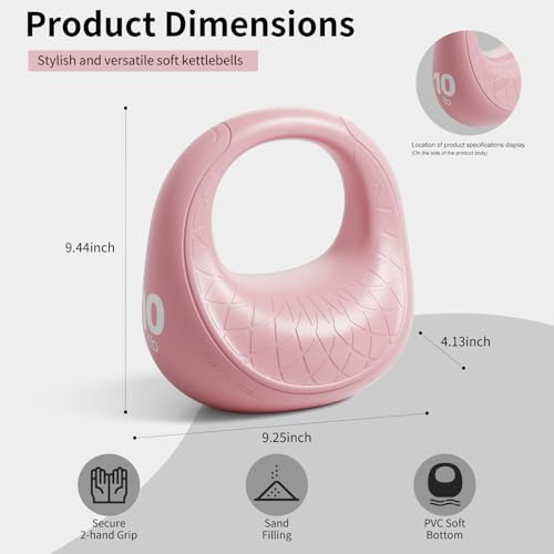 Soft Kettlebell, Kettlebells Anti-Slip Grip with Cushioned Impact-Resistant Base, Strength Training Kettlebells Sets for Home Workouts, Kettlebell for Women/Men/Beginners (6LB/10LB/15LB)