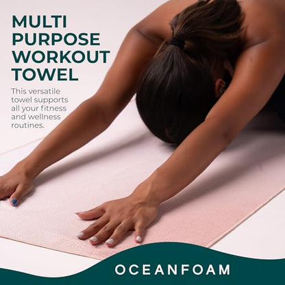 Oceanfoam Beach Towel – Lightweight, Absorbent, Quick-Drying, Sand-Resistant, Non-Slip – Ideal for Workouts, Yoga, Pilates, Beach, Pool, Boat & Travel – 25% Recycled – 72"x24" (Natural) - color: Natural