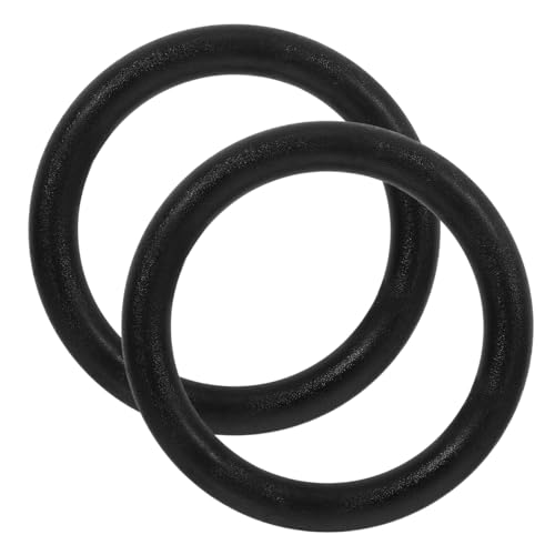 HANABASS 2Pcs Abs Gymnastics Rings 9 Inch Diameter Non-Slip Fitness Rings for Upper Body Strength Training Core Workouts and Functional Exercise at Home or Gym