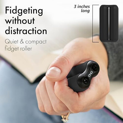 ONO Roller - Handheld Fidget Toy for Adults | Help Relieve Stress, Anxiety, Tension | Promotes Focus, Clarity | Compact, Portable Design (Black, Junior Size - ABS Plastic) (Pack of 3) - size: Junior Size (Pack of 3), style: ABS Plastic - Black
