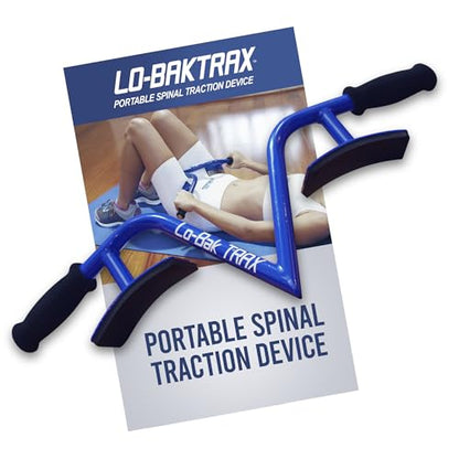 Lo-Bak TRAX Lumbar Spine Stretcher - Upper & Lower Back Stretcher Pain Relief – Portable Spine Decompressor & Back Cracking Device for Herniated Discs, Sciatica, Scoliosis - Blue - color: Blue