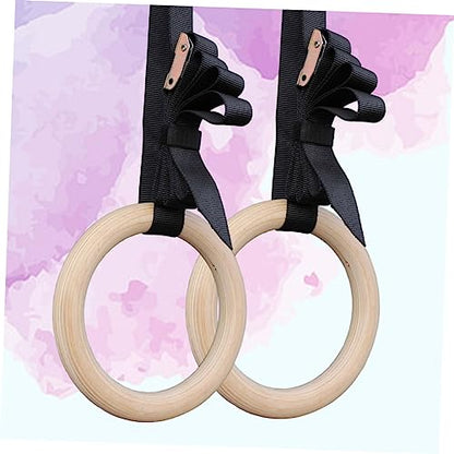 BESPORTBLE Pair Gymnastic Rings Fitness Ring Exercise Rings Workout Rings aldult Stretch Ring Bamboo Child - color: Multi