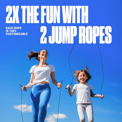 SPORTBIT Adjustable Jump Rope for Fitness and Exercise - color: Duo Black