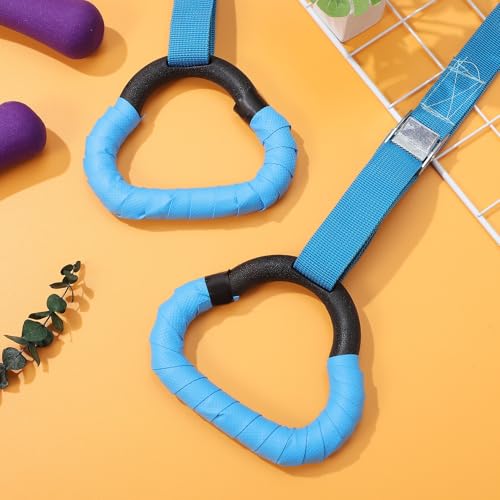 Vaguelly Gymnastic Rings Set with Adjustable Straps, 1m Blue Pull up Rings for ’s Strength Training and Indoor Fitness Equipment
