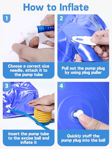 Cardio Drumming Set, 15.6" Exercise Ball with Pump & Cardio Drumming Sticks Adults Premium Aerobic Drumming Kit for Stability, Rhythm, Gymnastics - color: Blue