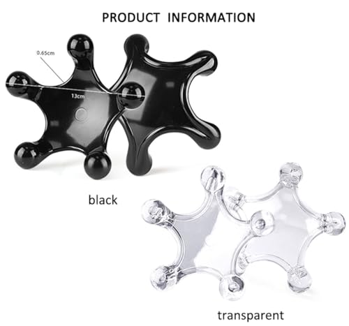 Trigger Point Massage Tools, 2 PCS 5 Legged Manual Full Body Massagers, Deep Muscle Tissue Massager, Handheld Palm Pressure Point Massage Tool, for Neck Shoulder Back Muscle Pain Relief (Transparent)