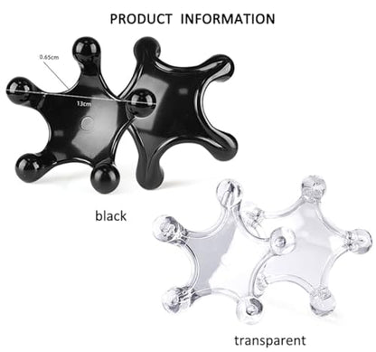 Trigger Point Massage Tools, 2 PCS 5 Legged Manual Full Body Massagers, Deep Muscle Tissue Massager, Handheld Palm Pressure Point Massage Tool, for Neck Shoulder Back Muscle Pain Relief (Transparent)