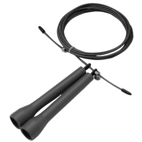 DA VINCI Ultra Speed 10 Ft Adjustable Cable Jump Rope, Super Fast for Double Unders - color: Black