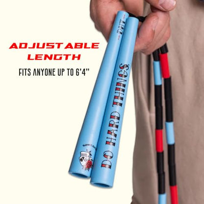 Elite Jumps - Do Hard Things Edge Beaded Jump Rope - For All Ages - Durable & Lightweight - 10ft Long Adjustable Rope - Tangle-Free - Shatterproof 1” Beads - Long Edge Handles