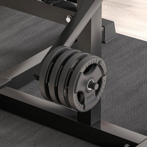 Soozier 2-in-1 Bicep Preacher Curl Bench with Adjustable Seat and Elbow Cushion, Plate Loaded Curl Machine & Tricep Extension Machine for Home Gym Workout
