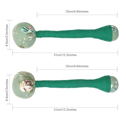 2PCS Long Size Lymphatic Drainage Hammer, Manual Body Massage Hammer, Anti Slip Longer Handheld Herbal Massage Hammer with Two Ends for Back Pain Relief (Light Green) - color: Light Green+light Green