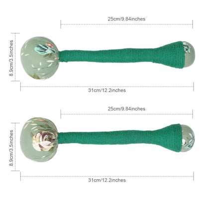 2PCS Long Size Lymphatic Drainage Hammer, Manual Body Massage Hammer, Anti Slip Longer Handheld Herbal Massage Hammer with Two Ends for Back Pain Relief (Light Green) - color: Light Green+light Green