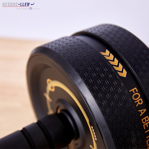 Upgraded Ab Roller Wheel. Abdominal Training Roller for Men/Women, Abdominal Wheels Widened to 3.4 ", Rubber Tread of The Abdominal Wheel Upgraded, Max Weight 490 lbs - color: Yellow