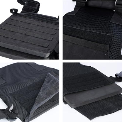 Adjustable Weighted Vest Fitness Sport Training Strength and Endurance Training,Quick Release with Molle for Running,Fitness Workouts - color: Black