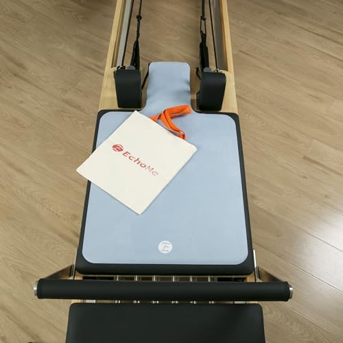 Echome Non-Slip Pilates Reformer Mat with Mesh Bag – Sweat-Wicking, Lightweight, Fits Balanced Body/Merrithew/Aeropilates (38"x22") - color: Dusty Blue