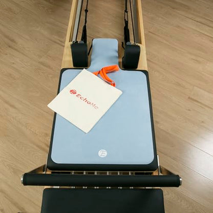 Echome Non-Slip Pilates Reformer Mat with Mesh Bag – Sweat-Wicking, Lightweight, Fits Balanced Body/Merrithew/Aeropilates (38"x22") - color: Dusty Blue