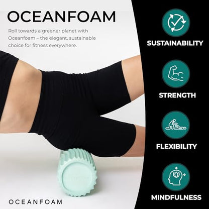 Tidal Roller - Seafoam - Muscle Massage Foam Roller for Back Pain & Stretching - Firm and Ergonomic Wide Wave Textured - Yoga, Athletics, & Wellness - Full Size, 20" x 5" - color: Seafoam