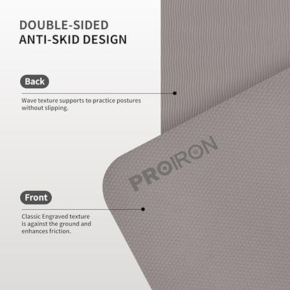 PROIRON Foldable Yoga Mat 0.24"/0.16" for Home Workout & Travel, Non Slip Travel Yoga Mats with Carry Bag, Packable Yoga Mat for Home Gym, Pilates, Fitness,Stretching