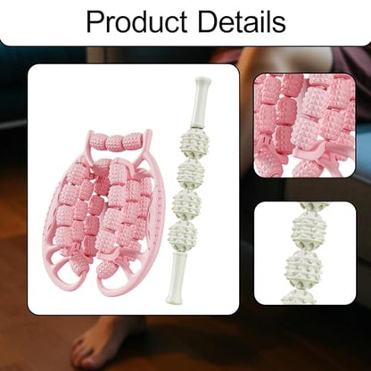 2 Pieces Muscle Roller Massage Tools for Legs and Neck, Pink