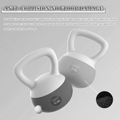 Kettle Bells Women Home Fitness Shaping Soft Kettlebell, Women's Strength Training Dumbbell, Does Not Hurt The Floor, Swing/Squat(Green-8kg)