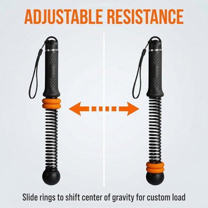 Ropeless Battle Ropes for Home Gym - Silent Cordless Battle Ropes with Adjustable Resistance, No Anchoring Needed, Portable Workout Equipment for HIIT, Strength & Cardio - Black