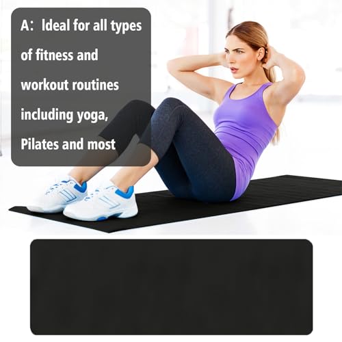 Non Slip Yoga Mat 1/5 Inch Thick Anti-Tear High Density Non Slip Exercise Yoga Mat with Carrying Strap Hot Yoga Mat for Pilates, Home Yoga, Floor, Workouts, Gym, Stretching, Fitness