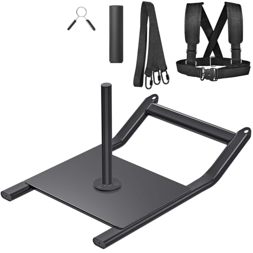 SELEWARE Weight Sled Workout Sled Fitness Strength Training Sled Speed Training Sled for Athletic Exercise and Speed Improvement Suitable for 1" and 2" Weight Plates