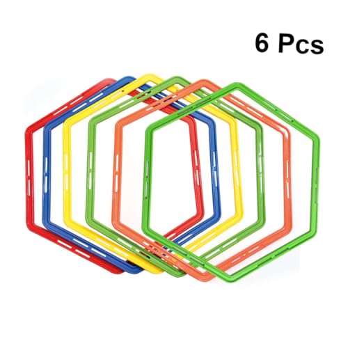 Hemoton Footwork Enhancer 6pcs Soccer Training Rings Agility Drills Equipment for Football Basketball Safe Durable Random Color