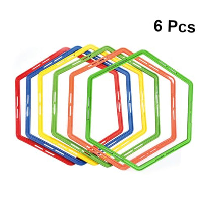 Hemoton Footwork Enhancer 6pcs Soccer Training Rings Agility Drills Equipment for Football Basketball Safe Durable Random Color