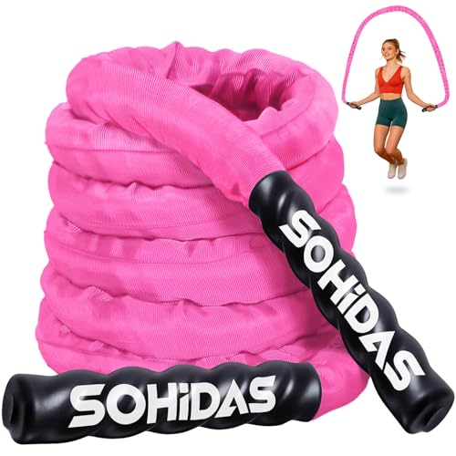 Weighted Jump Rope for Men Women, 3.68LB Adult Jump Ropes for Fitness Heavy Skipping Rope, Jumping Rope for Training Muscle Speed Home Gym Workout Equipment Exercise Jumpropes Weight Loss
