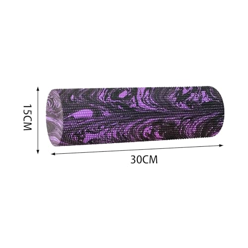 kowaku Yoga Column Roller Round Foam Roller Massage Tool Yoga Block Yoga Roller for Waist Back Stretching Workout Fitness, 30cmx15cm, Black Purple