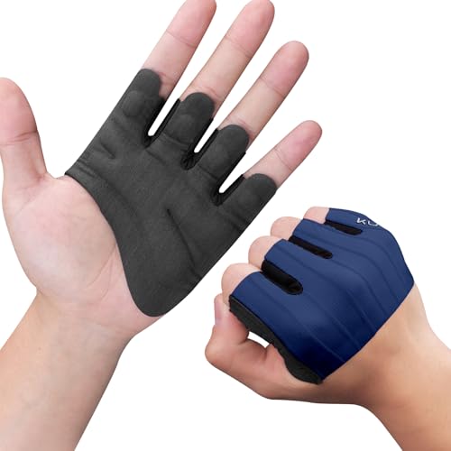 KUTOOK Weight Lifting Gloves Men Women One Piece Anti-Slip Workout Gloves - color: Navy Blue, size: Large