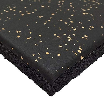 Genaflex Pro Heavy Duty Thick Rubber Gym Floor Tiles High Density Shock Absorbent Laminated Deadlift Mats - 1" Thick X 20" W X 20" L - 2.7 Sq. Ft. (Tan/Black, 1 Tile - 2.7 Sq. Ft.) - color: Tan/Black
