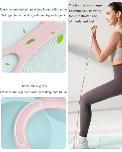 Resistance Bands Non Slip Elastic Stretch Bands for Men Women - color: Pink