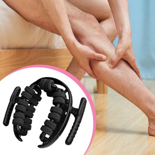 Generic Massage Roller Muscle Leg Relaxer 6 Axis 28 Wheel Circular Roller Lightweight PP Material Ergonomic Handle Suitable for Athletes Office Use