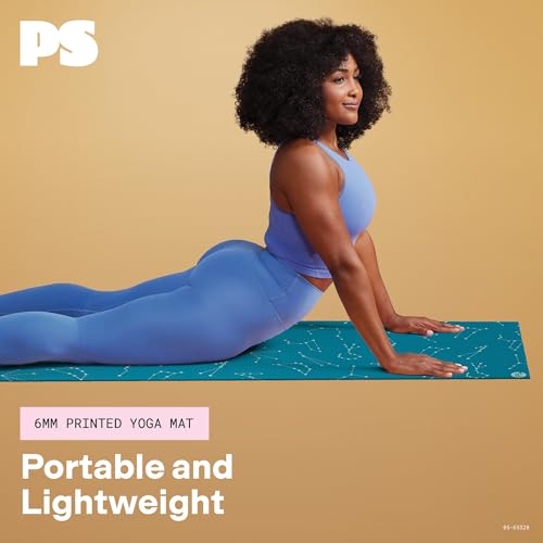 POPSUGAR Premium 6mm Yoga Mat, 68" x 24" (Constellations) with Easy Carry Strap, Textured Non-Slip Exercise Mat for Men & Women, Ideal Home Workout & Gym Mat for Abs & Floor Exercises & Stretching