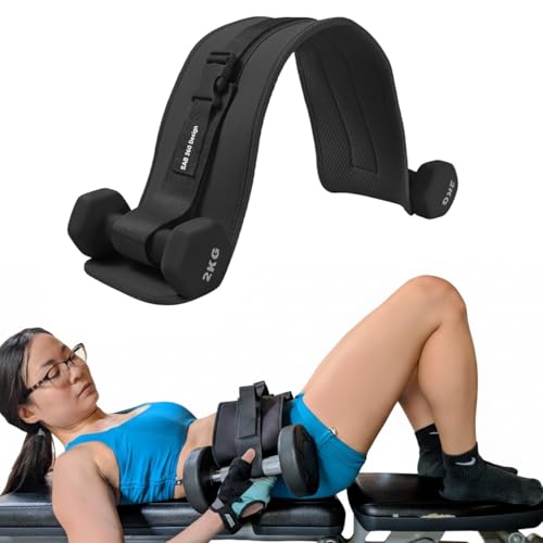 Hip Thrust Belt for Glutes – Adjustable Weightlifting Belt with Padded Support – Portable Booty Builder for Dumbbells, Kettlebells, and Plates – Home Gym Workout Gear for Men & Women