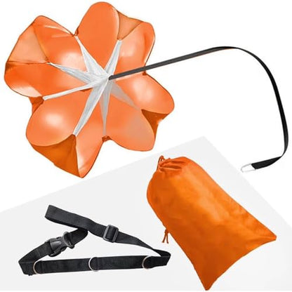 Running Speed Training 56 Inch Parachute with Adjustable Shoulder Strap and Storage Bag for Resistance Training Speed Umbrella