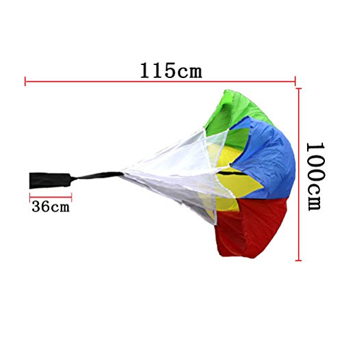 Multicolor Resistance Parachute - 43 inch Running Drag Chute with Adjustable Waist Strap for Kids Youth Power Speed Training