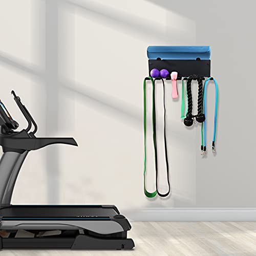 2 Tier Multi-Purpose Heavy Duty Storage Rack for Resistance Bands, Straps, Jump Ropes, Foam Rollers, Chains, Weight Belts, Tools