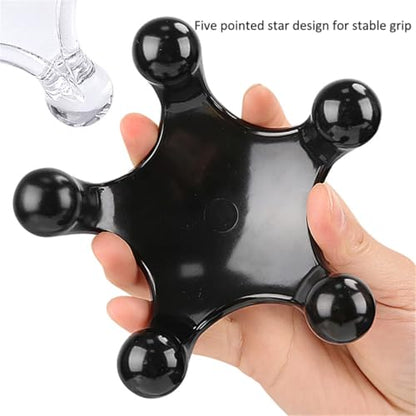 Trigger Point Massage Tools, 2 PCS 5 Legged Manual Full Body Massagers, Deep Muscle Tissue Massager, Handheld Palm Pressure Point Massage Tool, for Neck Shoulder Back Muscle Pain Relief (Transparent)