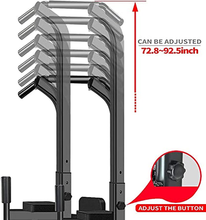 Power Tower Adjustable Height Pull Up & Dip Station Multi-Function Home Strength Training Fitness Workout Station for Home Gym - color: K