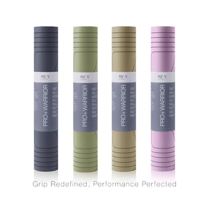 agoy PRO+ WARRIOR - Premium Non-Slip Yoga Mat – Eco-Conscious Design - PU Mat With Wet/Dry Grip+ - Focus Alignment - Lazer-Etched Technology - A Portable Standard Size Mat for All Styles of Yoga