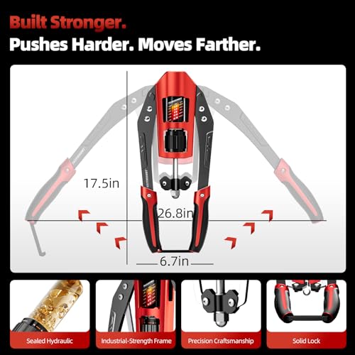 EAST MOUNT Twister Arm Exerciser - Adjustable 22-440lbs Hydraulic Power, Home Chest Expander, Shoulder Muscle Training Fitness Equipment, Arm Enhanced Exercise Strengthener - color: Black&Red