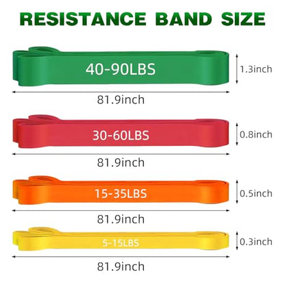 Resistance Bands for Working Out, Pull Up Assist Bands Set, Workout for Women and Men, Exercise Bands,Training, Plasticity, Physical Therapy at Home/Gym