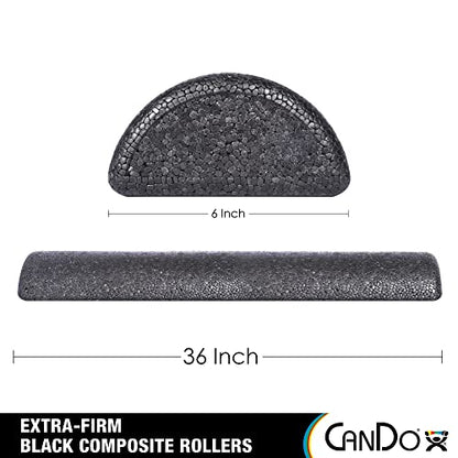 CanDo Black Composite High-Density Roller, Half-Round, 6"" X 36 - size: 6" x 36", style: Half-Round