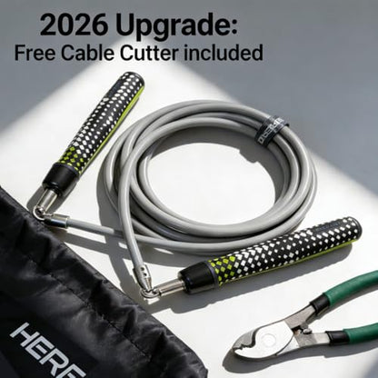 Hererope Weighted Jump Ropes for Men & Women, 1/2 LB Jump Rope Weighted With Ball-bearing, No-Slip Grip, Durable Steel Cable, Heavy Jump Rope Designed for Fitness, High-Intensity Strength Workouts, crossfit