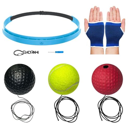 Boxing Reflex Ball – Silicone Headband | 3-Level Reaction Speed Training Kit | 20g 60g 80g Punch Balls with Gloves for Adults Kids Eye-Hand Coordination and Home Gym Daily Fitness and Entertainment